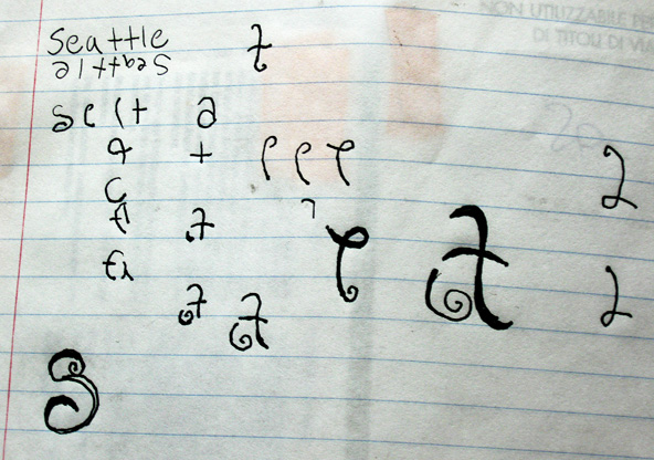 life and death ambigram. ambigram in progress